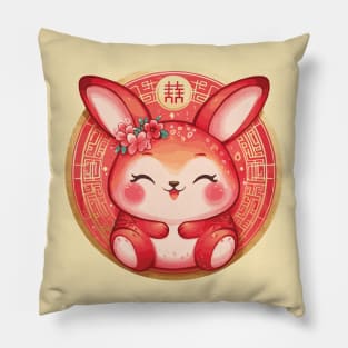 Chinese Zodiac Year of the Cute Rabbit Pillow