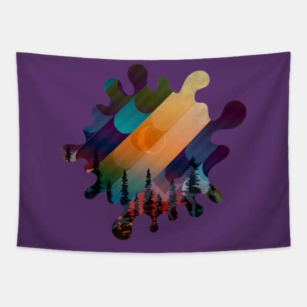 Colorful Night Sky Tapestry by Frajtgorski