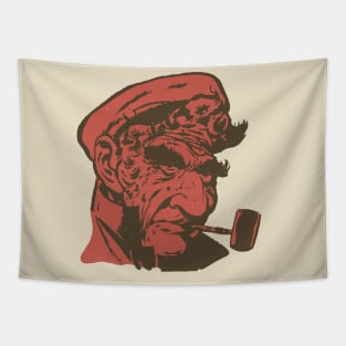 Vintage Fisherman Smoking Pipe Tapestry