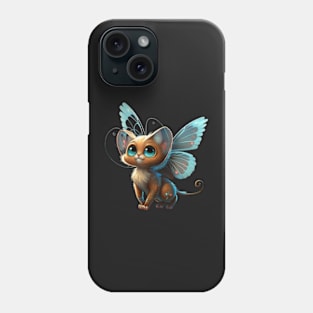 Cute Butterfly Cat Sticker Phone Case