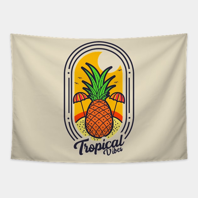tropical vibes Tapestry by donipacoceng