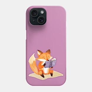 Cute Watercolor Fox Reading a Book Phone Case