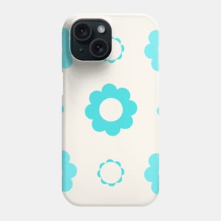 Blue and cream flowers Phone Case