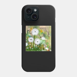 Dandelions in mixed media Phone Case