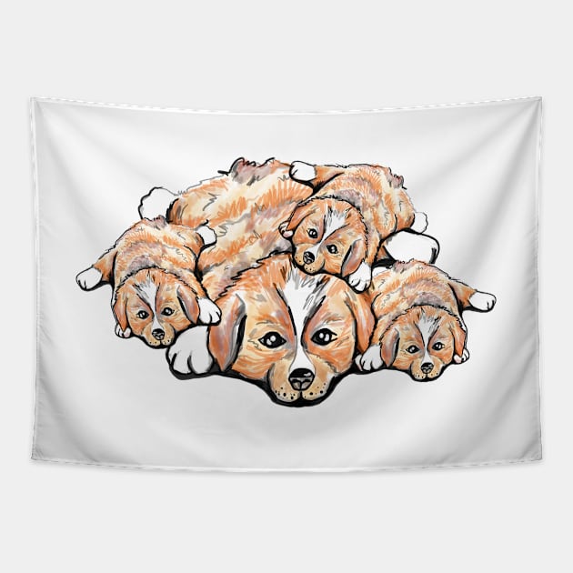 Puppies Tapestry by drknice