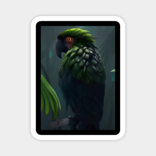 Green Jungle Bird Magnet