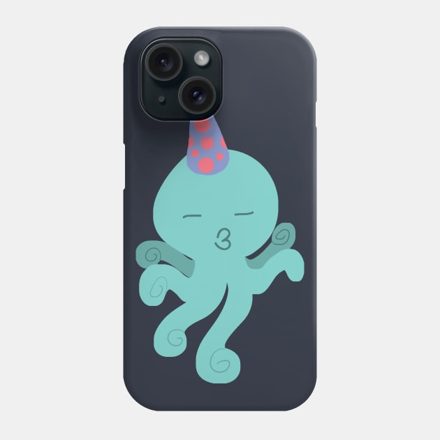 Kissy Birthday Octopus Phone Case by saradaboru