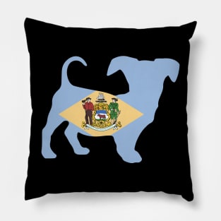 Chiweenie Dog Lover Delaware Flag Pillow