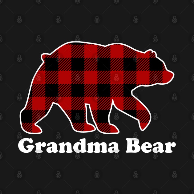 Grandma Bear Red Plaid Christmas Pajama Family by DragonTees