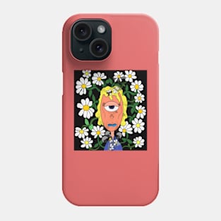 watercolor flowers one eyed woman Phone Case