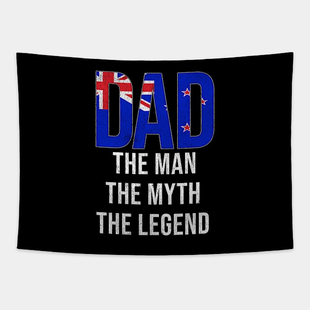 New Zealander Dad The Man The Myth The Legend - Gift for New Zealander Dad With Roots From New Zealander Tapestry by Country Flags