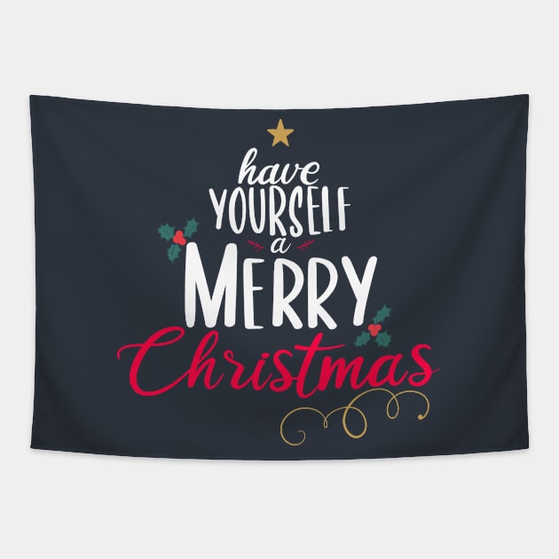 Have Yourself A Merry Christmas Tree Tapestry by ShutterStudios