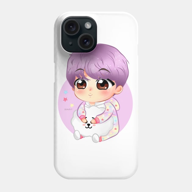 BTS Jin RUN BTS Ep. 97 Chibi Phone Case by SkmArtShop