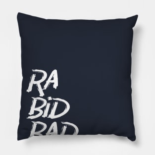 Rabid Badger Typographic Pillow