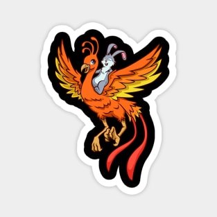 Rabbit riding Phoenix Magnet