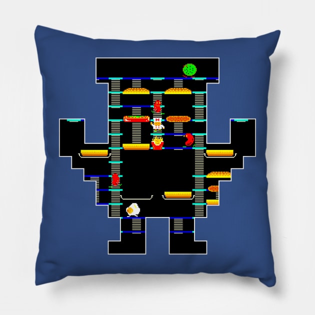 Burger Time Tribute Pillow by 8-BitHero