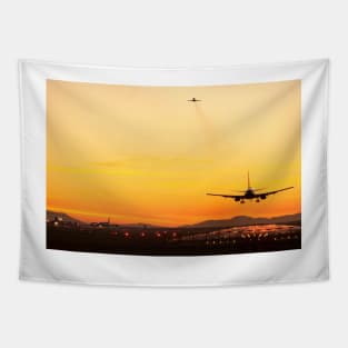 Airport at sunset (C009/4900) Tapestry