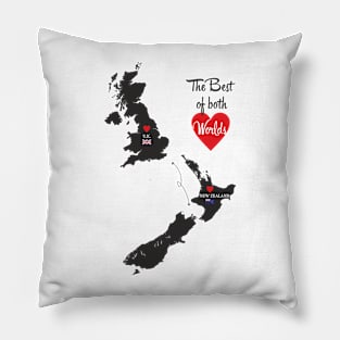 The Best of both Worlds - United Kingdom - New Zealand Pillow