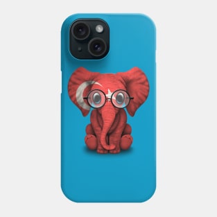 Baby Elephant with Glasses and Turkish Flag Phone Case