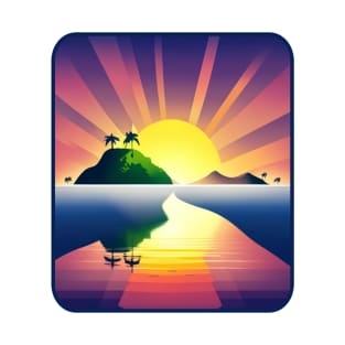 Tropical Island Sunrise - Tropical Vibes T-Shirt