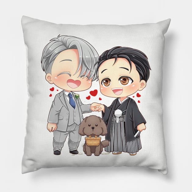 Wedding Victor Yuuri Yuri on Ice Pillow by tessacreativeart