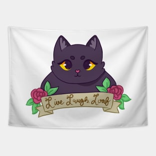 Live Laugh Loaf (Black Cat) Tapestry