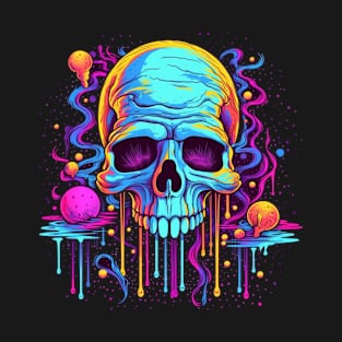 Psychedelic Galaxy Universe Skull LSD T-Shirt