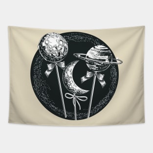 Planets from candies sticks Tapestry