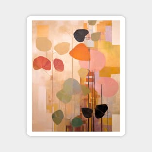 Abstract Botanical Earthy Warm Tones Magnet