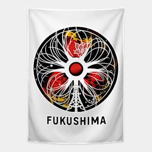 Floral Fukushima Nuclear Disaster Artistic Symbol Tapestry