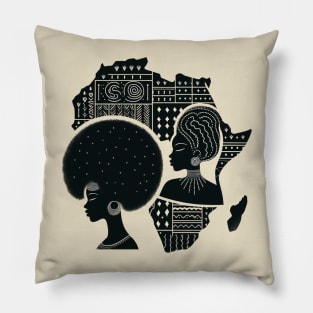 African Woman - African  Map Pillow