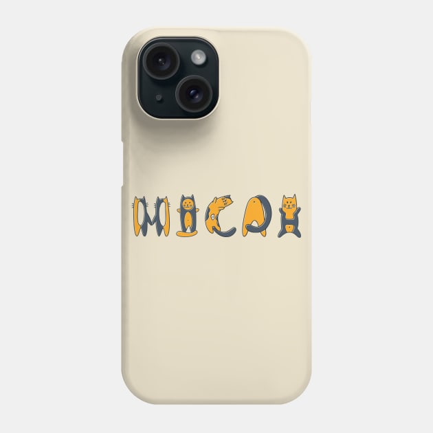 Micah | Girl Name | Cat Lover | Cat Illustration Phone Case by LisaLiza