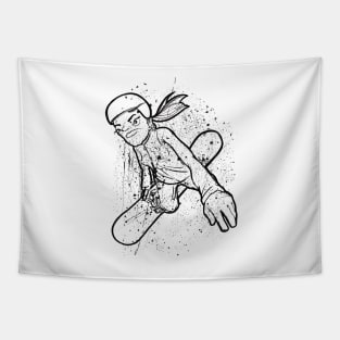 Snowboard girl freestyle jump Tapestry