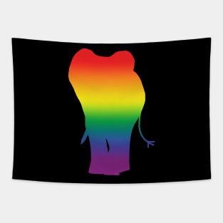 Rainbow Silhouette Elephant Pride Tapestry