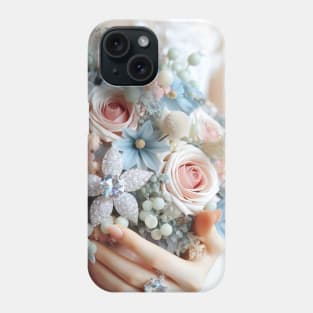 Wedding Bouquet of Diamonds and Roses Phone Case