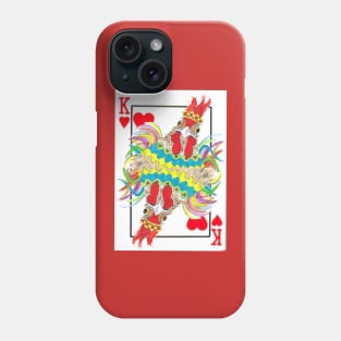 King Of Hearts Rooster playing card Phone Case