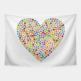 ABC Alphabet I Love You English Teacher Valentines Day Gift Tapestry