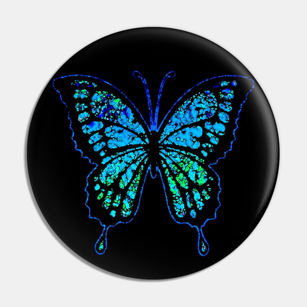 Blue Butterfly Pin by bronzarino