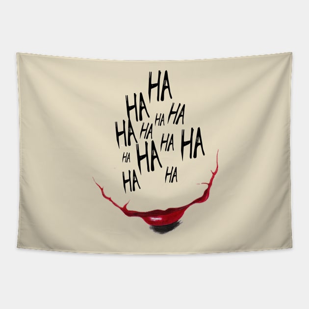 The Face Of Laughter Tapestry by QuassarStore