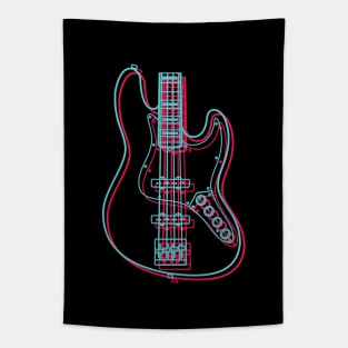 3D J-Style Bass Guitar Body Outline Tapestry