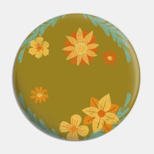 Boho Retro Flowers Pin