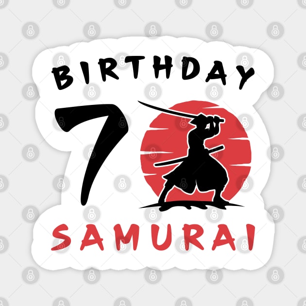 I am 7 Years Old Birthday Bday Party Gift 7th Little Ninja Samurai Japanese Warrior Magnet by Tshirtiz