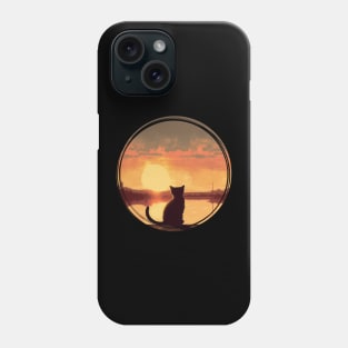 Cat Looking At Sunset Phone Case