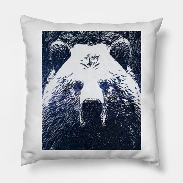 Abstract Bear Milky Way Galaxy Grizzly Bear Nature & Animal Lover Gift Pillow by twizzler3b