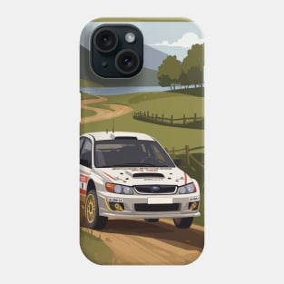 White WRX Rally Car Poster JDM Phone Case