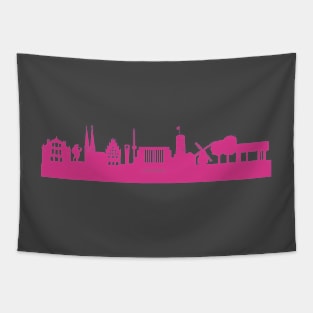 Bielefeld skyline pink Tapestry