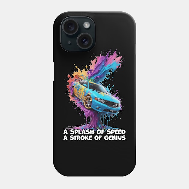 A Splash of Speed: Fantastical Sports Car in Vibrant Paint Phone Case by star trek fanart and more