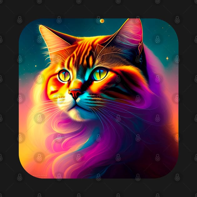 Galaxy Cat Coloful by igzine