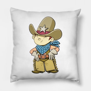 boy in a cowboy hat ready for the rodeo Pillow