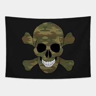 Camouflage Skull And Crossbones Tapestry